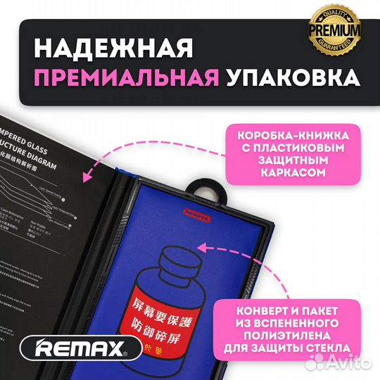 Защитное стекло на Айфон 13 Про Макс Remax