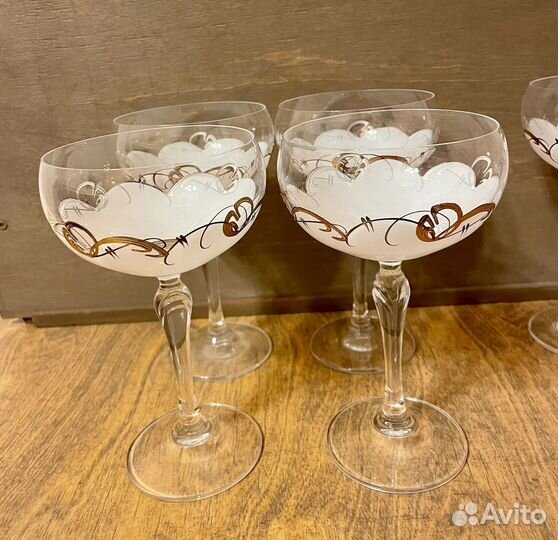 Бокалы для шампанского 6 шт. Богемское стекло