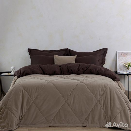 Покрывало бархат Богема кофе новое