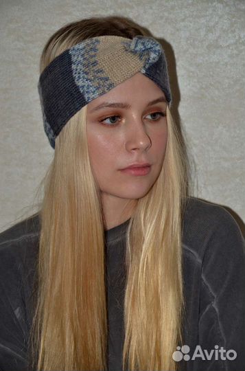 Повязка на голову вязаная,женская