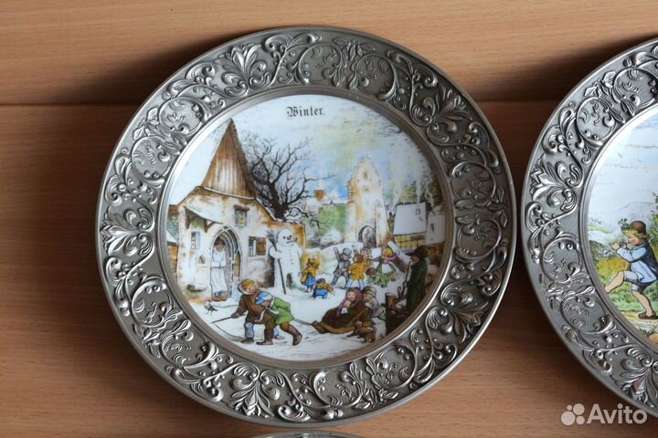 Коллекционные, настенные тарелки. Времена года