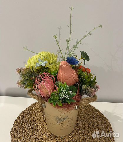 Композиция интерьерная из искусственных цветов