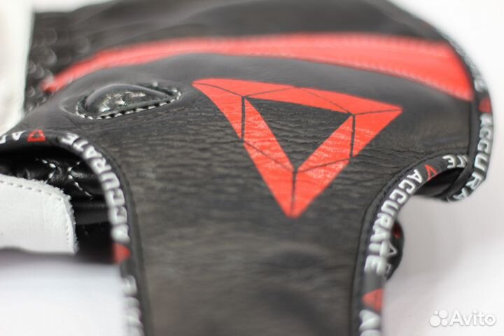 Мотоперчатки кожаные accurate GP черно белые