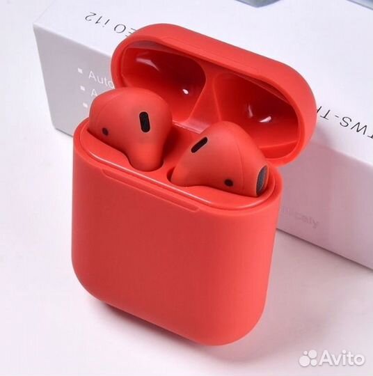 AirPods i12 сенсорные С анимацией красные