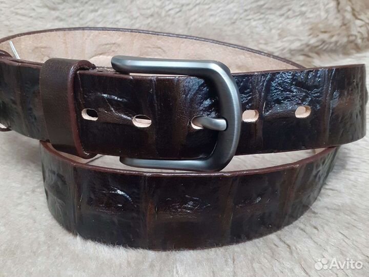 Ремень джинсовый ''рептилия' из натуральной кожи