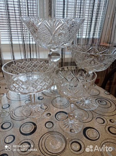 Ваза для фруктов на ножке хрусталь