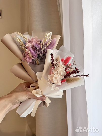 Мини букеты из сухоцветов на 1 сентября