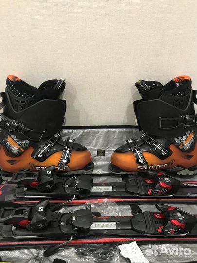 Горные лыжи Саломон, ботинки Саломон, палки чехол