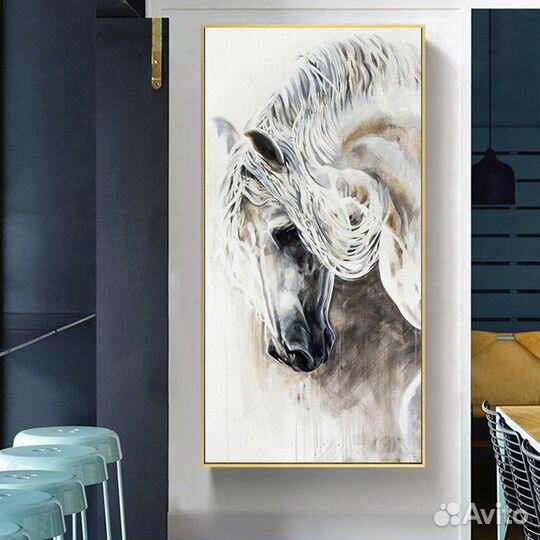 Белая Лошадь Картина маслом на холсте