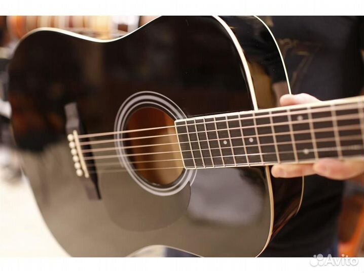 Martinez FAW - 702 / B акустическая гитара, чёрная