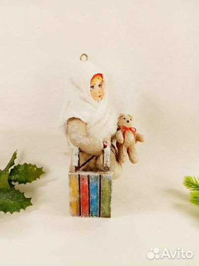 Ватная новогодняя игрушка на ёлку