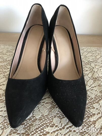 Туфли замшевые черные размер 38