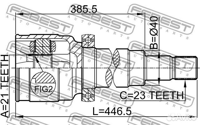 Шрус внутренний правый 21x40x23