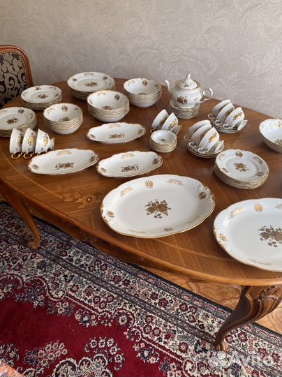 Сервиз столовый «Золотая роза» на 12персон Чехия