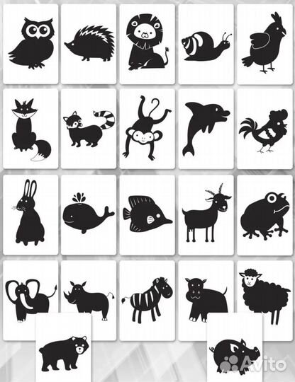 Карточки Домана. Черно-белые картинки