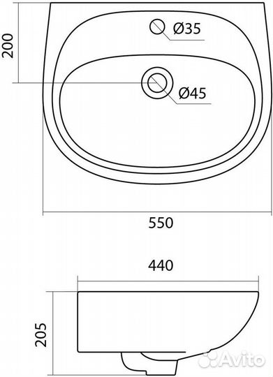 Раковина Santek Анимо 1WH110502 55