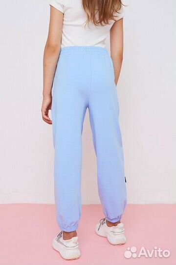 Джоггеры для девочек (голубые)