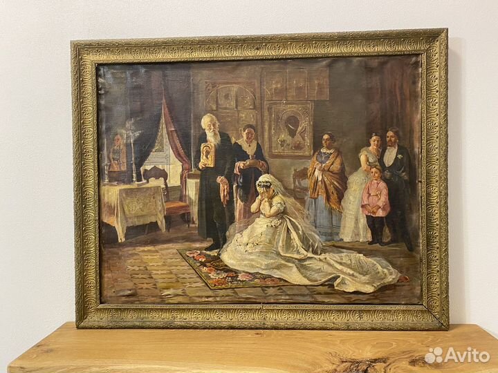 Старинная картина 19 века 