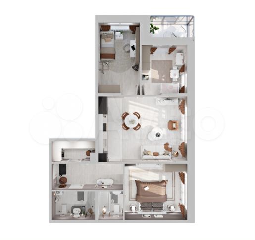 3-к. квартира, 91,3 м², 12/18 эт.