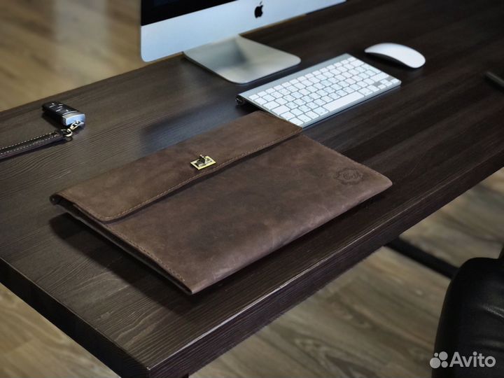 Чехол для ноутбука ручной работы, винтажная кожа
