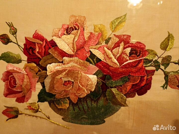 Картина вышивка гладью шёлк 50-е годы