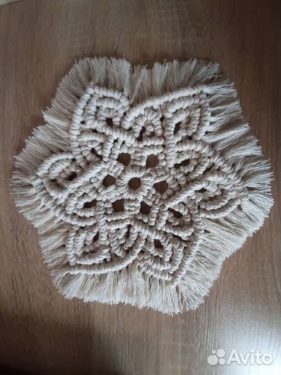 Макраме салфетка, подставка под горячее