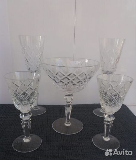 Фужеры и вазочка Ромбы гхз