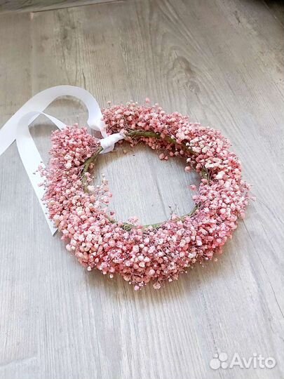 Венок на голову из живых цветов