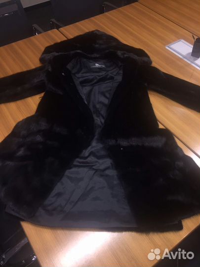 Шуба норковая с капюшоном