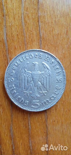 Монета 5 марок 1935