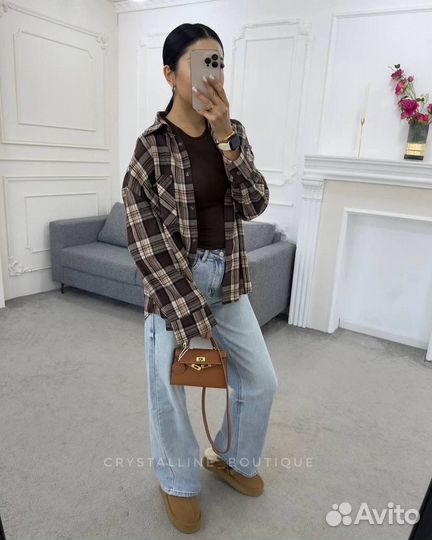 Рубашка в клетку женская