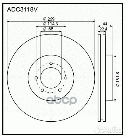 Диск тормозной перед ADC3118V allied nippon