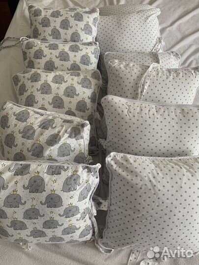 Мягкие бортики для детской кроватки