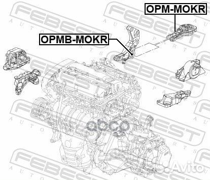 Сайлентблок задней подушки двигателя opmb-mokr