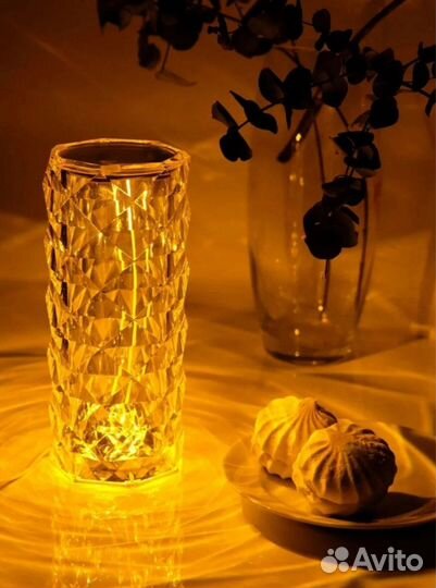 Светодиодный ночник - лампа Роза Хрустальная