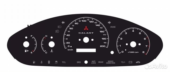 Шкалы приборов Mitsubishi Galant 8 (01-03) USA V2