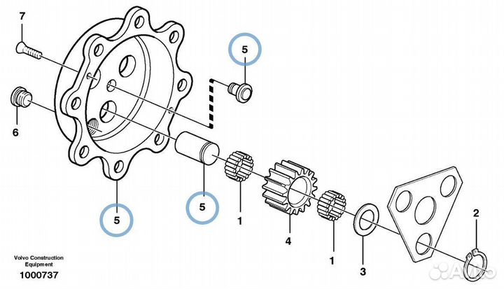 6194931M91 Планетарный бортовой редуктор в сборе