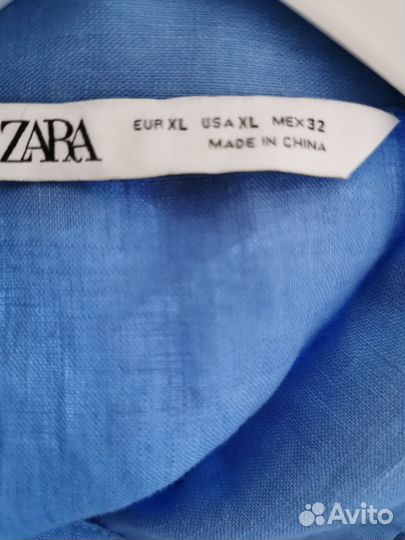 Платье рубашка zara лен