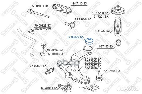 77-00520-SX сайлентблок перед.рычага зад. Hyun