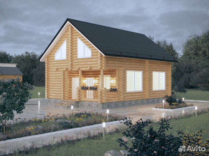 Сруб дома из бревна