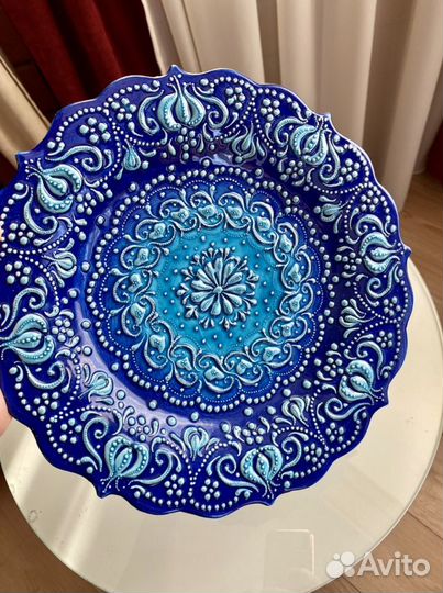 Интерьерная тарелка ручной работы