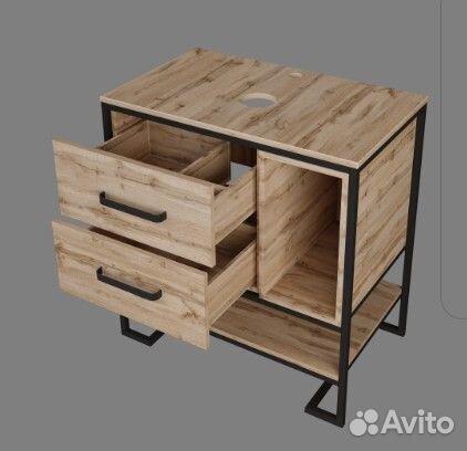 Тумба Grunge Loft 80Н 2я/2п Дуб вотан