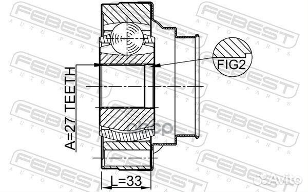 ШРУС toyota highlander/RX 00- внутр. 0111ACU10