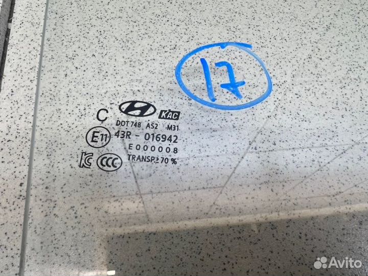 Стекло двери задней правой Hyundai Solaris седан