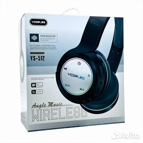 BT гарнитура yesplus YS-512 LED+TF card BK