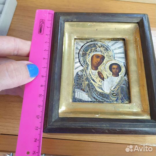 Икона Казанской божьей матери серебро 84 проба