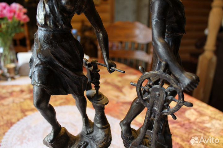 Старинные Бронзовые статуэтки 19век Англия 43см