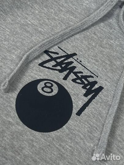 Худи stussy ball серое