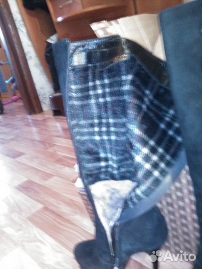 Сапоги зимние, высокий каблук