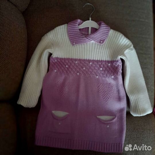 Платье туника теплое для девочки